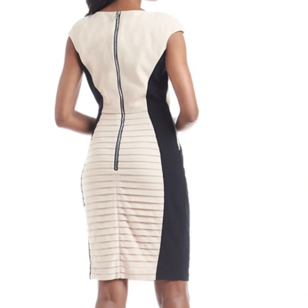 JAX Black/Cream Studded Sides Dress Size 8 - Picture 3 of 4